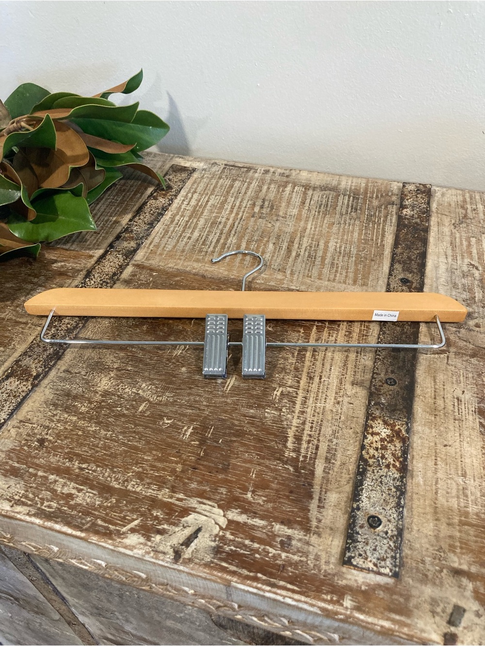 10 Pants Hangers Wood and Metal With Clips - Picture 9 of 11